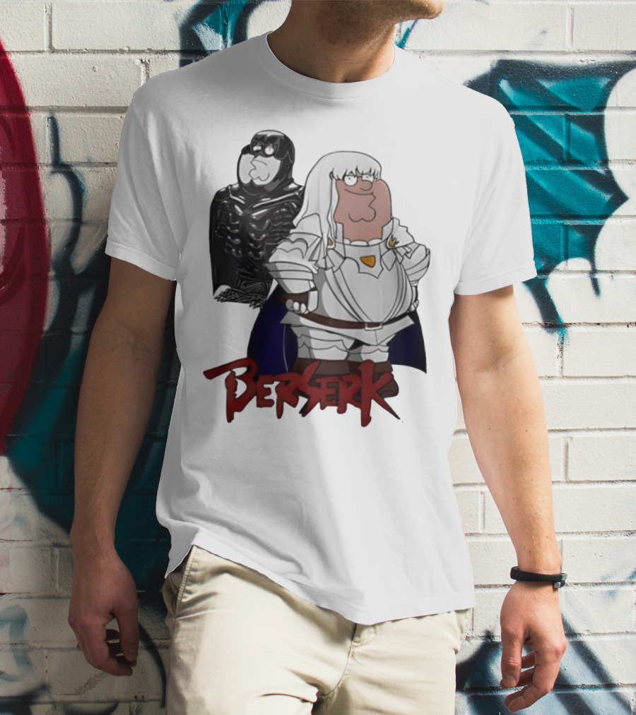 Peter Griffin Family Guy Berserk Crossover Meme Griffith Armor Guts Cosplay T-Shirt
