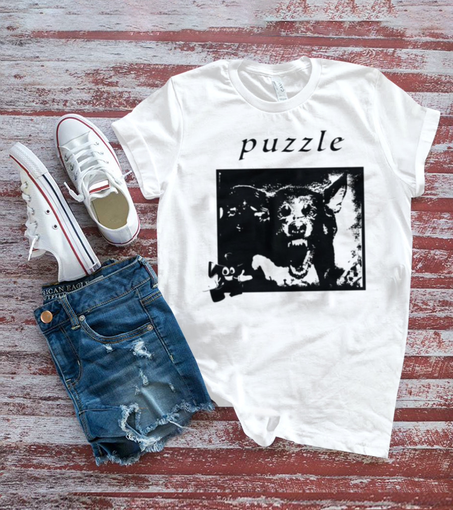 Puzzle Damage Dog With Missing Pieces T-Shirt