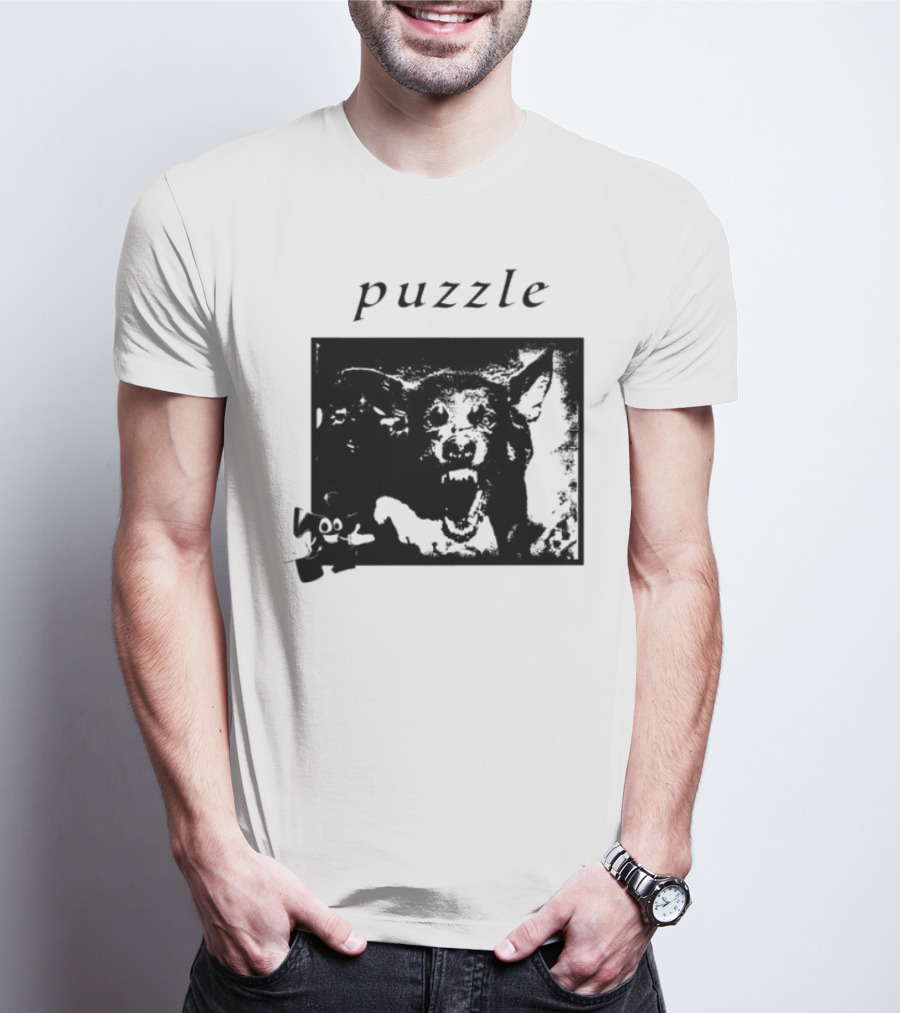 Puzzle Damage Dog With Missing Pieces T-Shirt