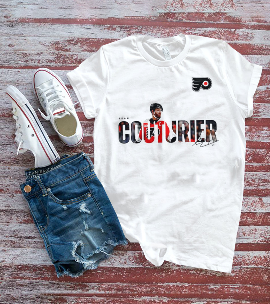 Sean Couturier Philadelphia Flyers Signature NHL C Captain T-Shirt
