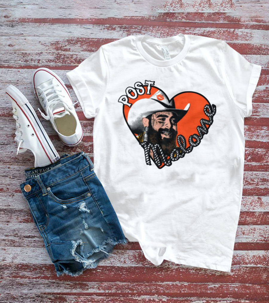 Big Ass Stadium Tour Post Malone Heart Cowboy Design T-Shirt