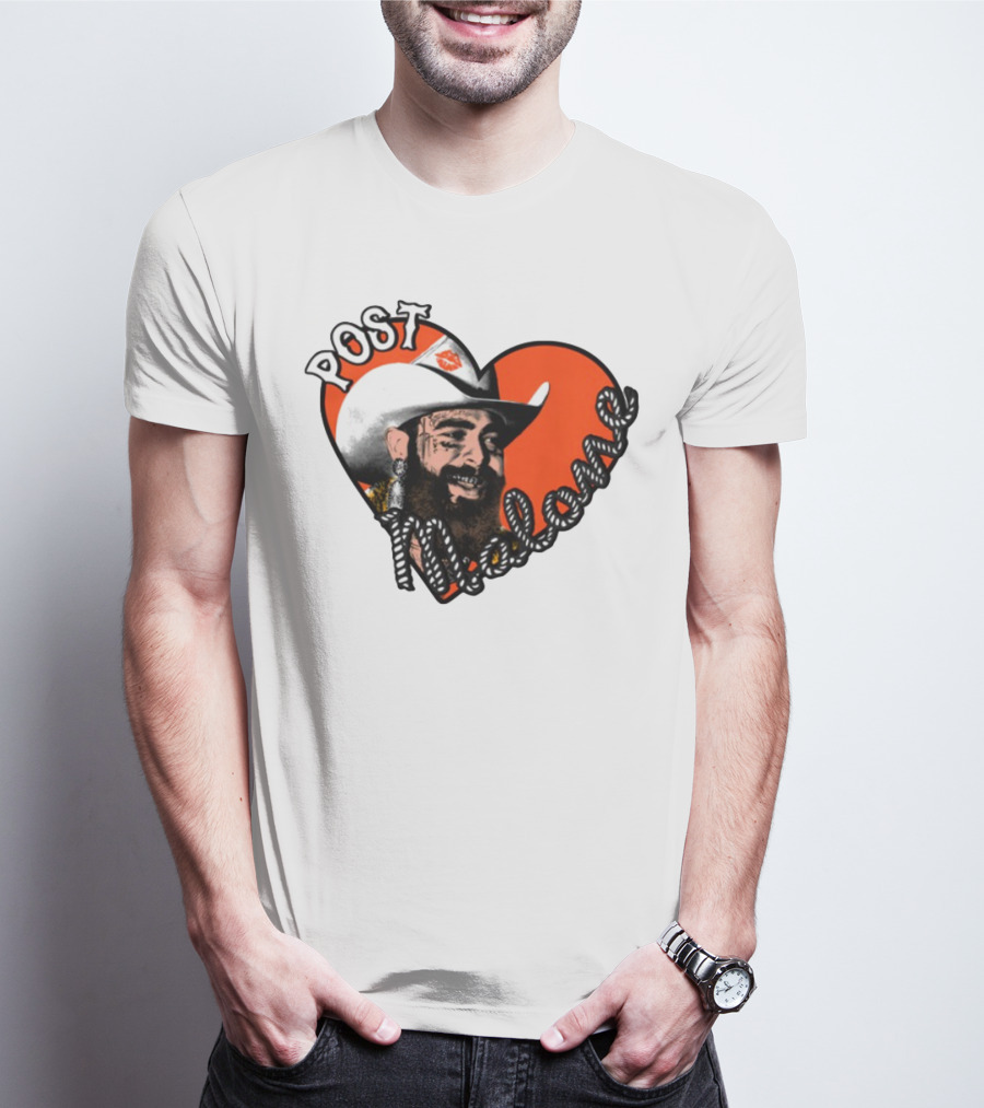 Big Ass Stadium Tour Post Malone Heart Cowboy Design T-Shirt