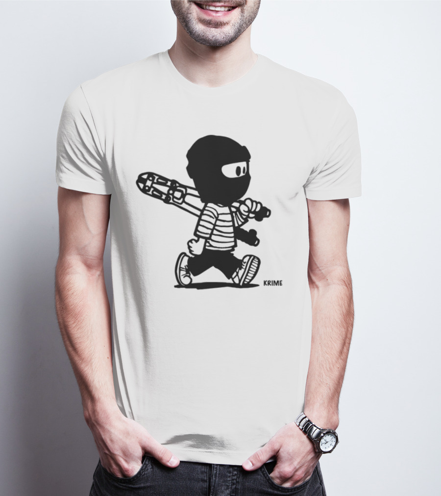 Krime_1 Calvin Streetwear Retro Car Graphic Style T-Shirt