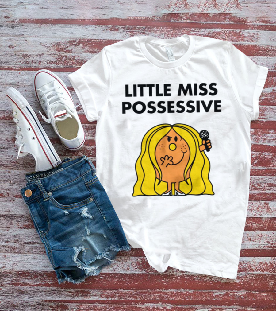 Little Miss Possessive Character With Long Hair Holding Microphone T-Shirt