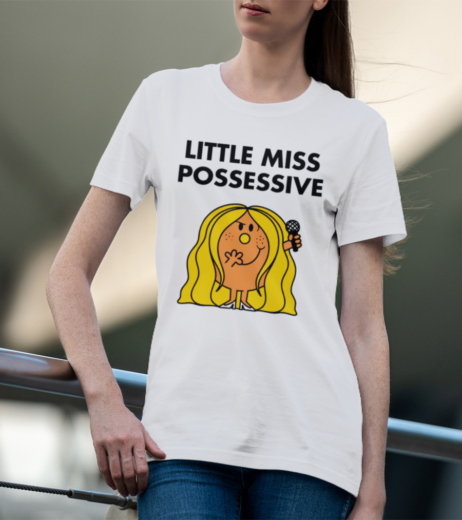 Little Miss Possessive Character With Long Hair Holding Microphone T-Shirt