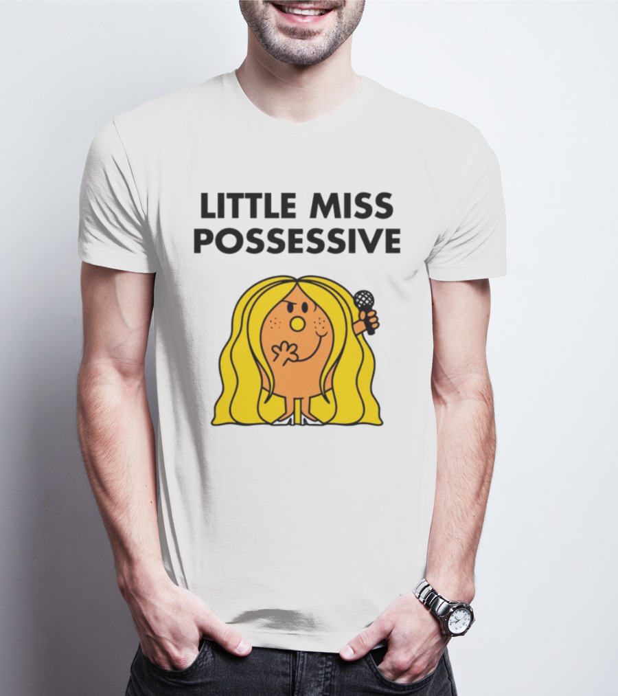 Little Miss Possessive Character With Long Hair Holding Microphone T-Shirt