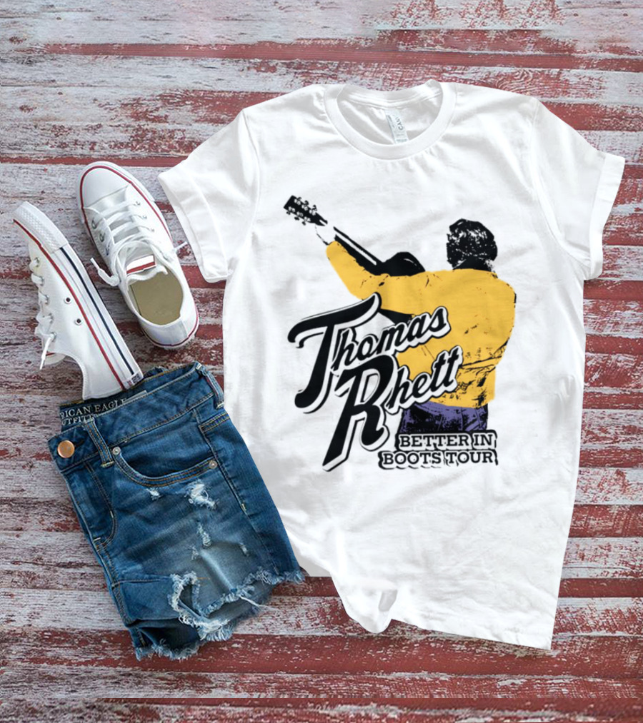 Thomas Rhett Better In Boots Retro Handgun Cowboy Boot Style T-Shirt