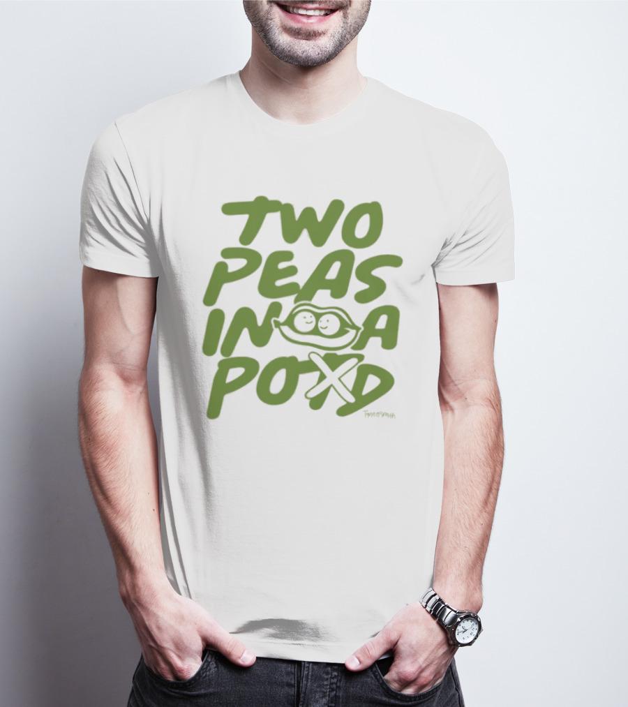 Two Peas In A Pod Cartoon Illustration By Tamera Ann 전연희 T-Shirt