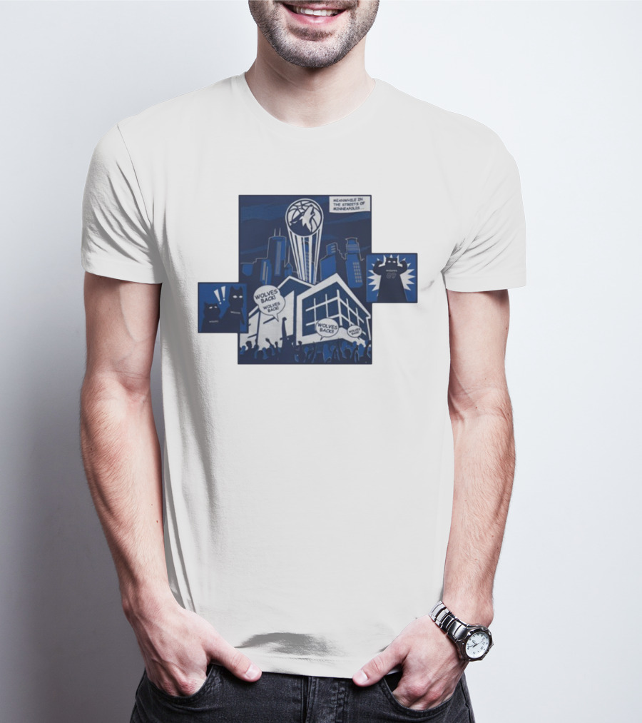 Wolves Back Meanwhile In The Streets Of Minneapolis Basketball Theme T-Shirt