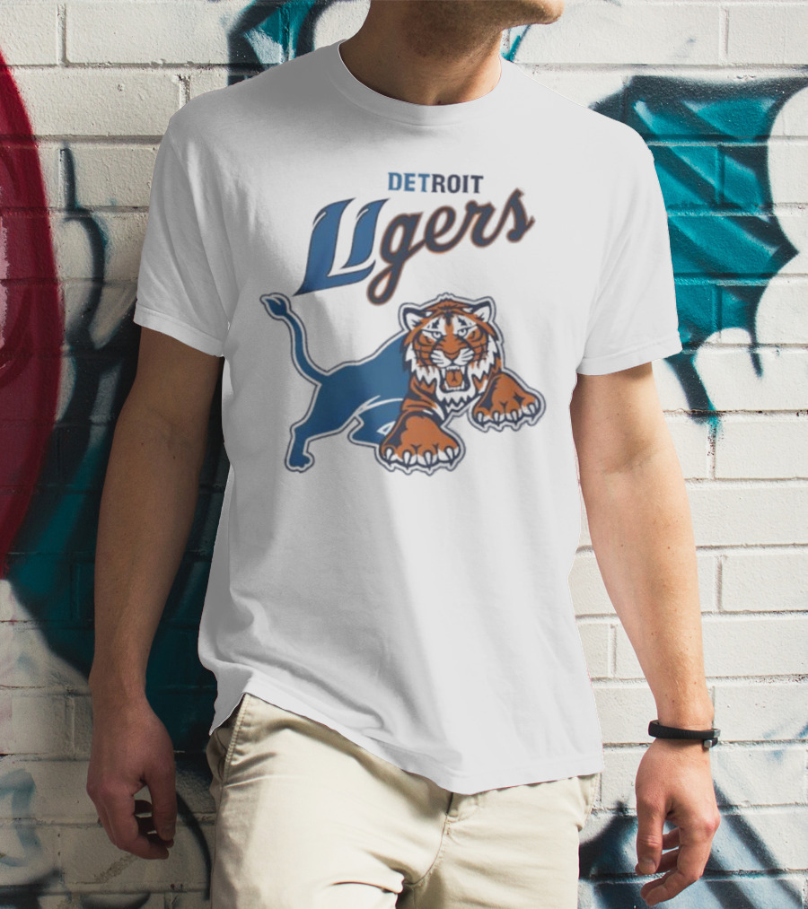 Detroit Store Detroit Ligers Tiger Hybrid Sports Mascot T-Shirt