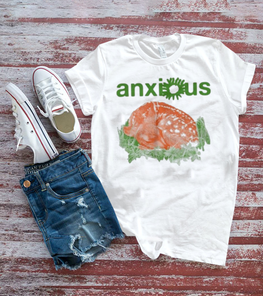 Anxious Baby Doe Deer In Grass Survivor Mood T-Shirt