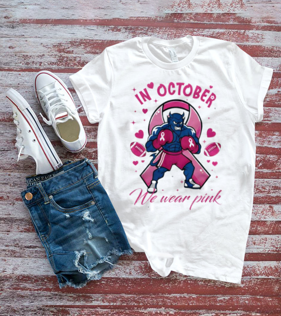 Duke Blue Devils Tackle Cancer Boxing Pink Awareness In October We Wear Pink T-Shirt