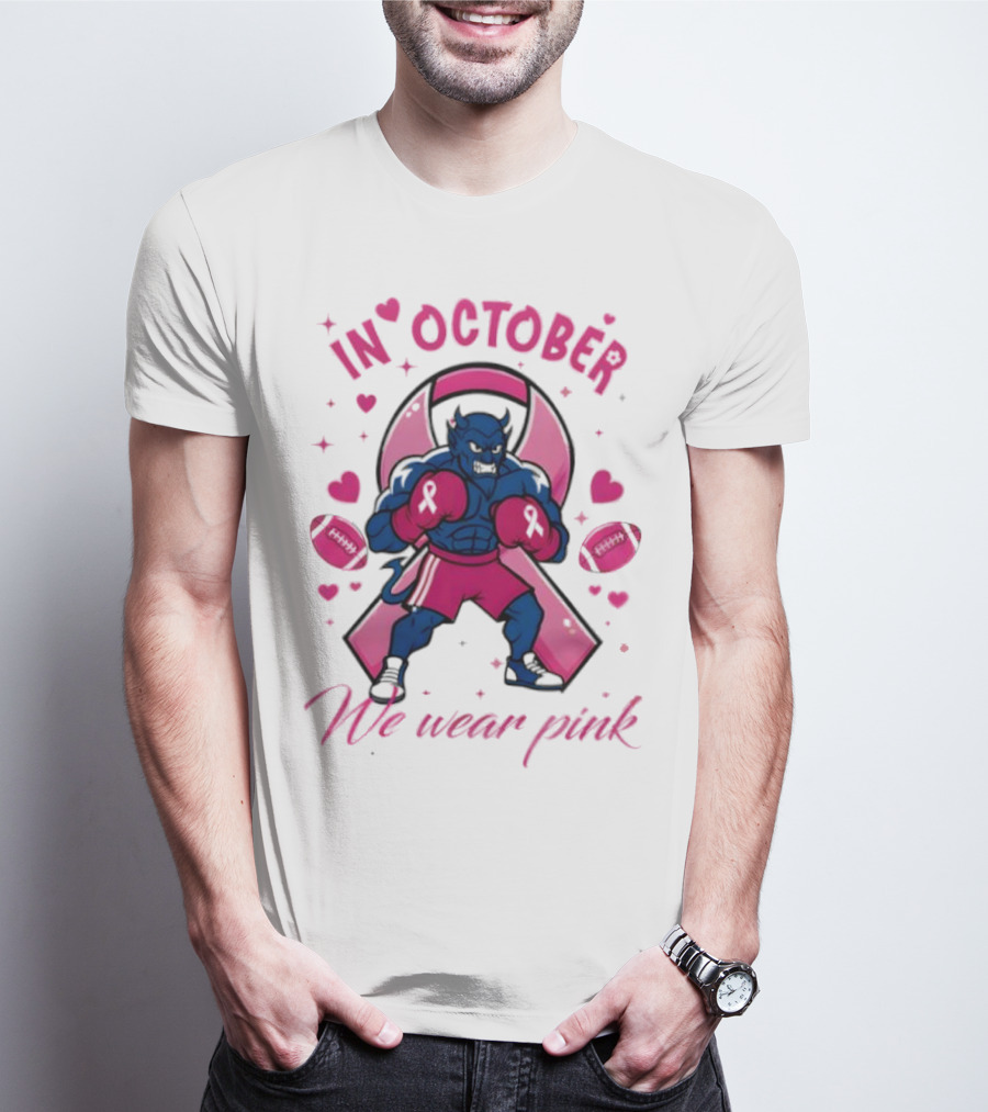 Duke Blue Devils Tackle Cancer Boxing Pink Awareness In October We Wear Pink T-Shirt