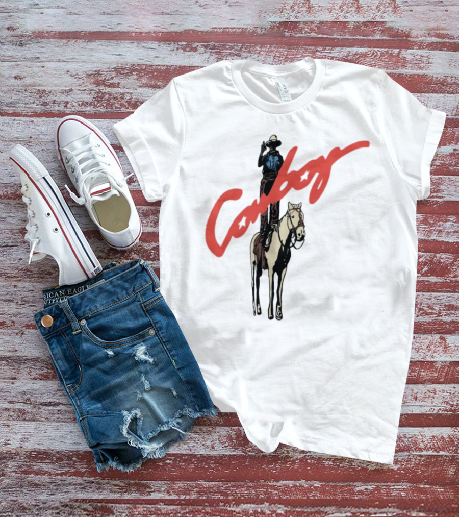 Forrest Frank Cowboy Horse Rider Graphic With Red Handwritten Font T-Shirt