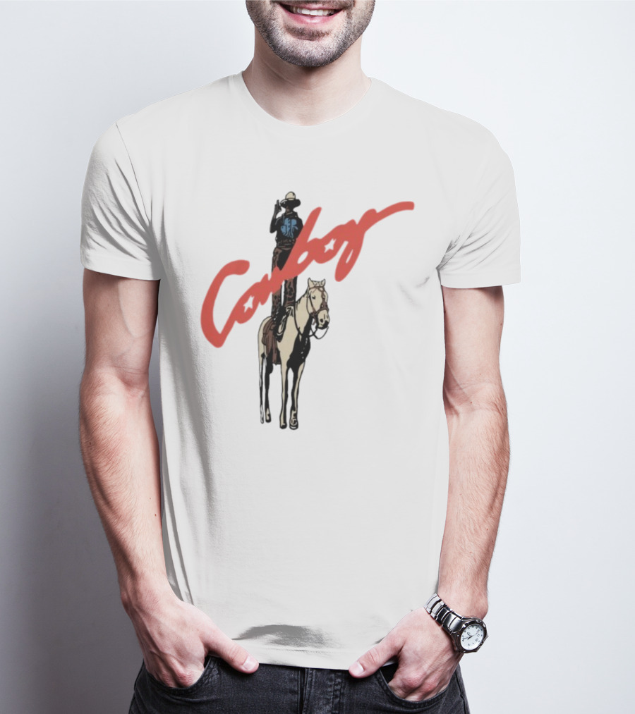 Forrest Frank Cowboy Horse Rider Graphic With Red Handwritten Font T-Shirt