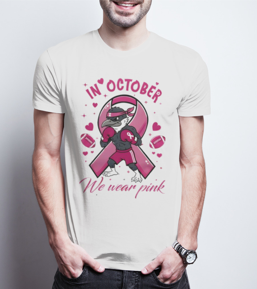 In October We Wear Pink Tackle Cancer Fighting Illini Win Together T-Shirt