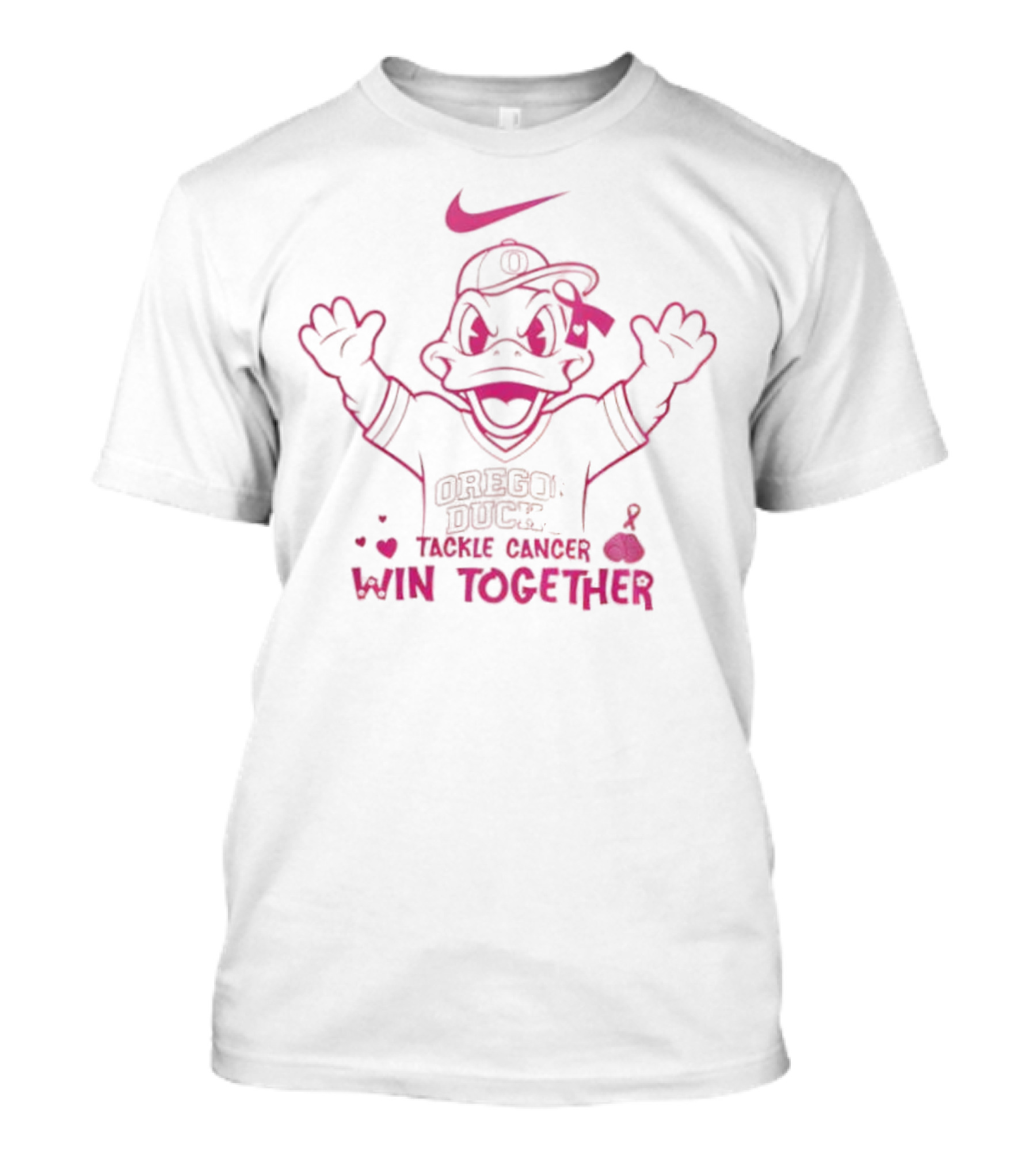 Oregon Ducks Tackle Cancer Nike Breast Cancer Awareness Month Win Together T-Shirt