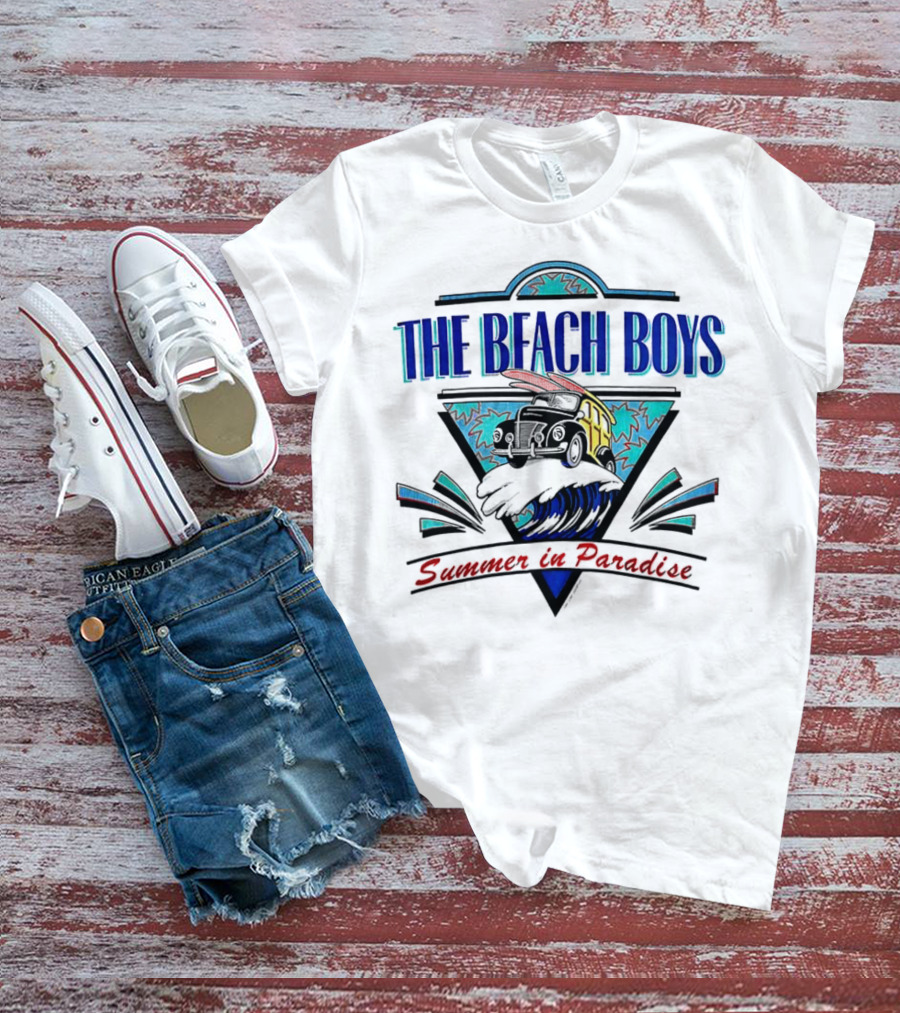 The Beach Boys Summer In Paradise Tour 1995 Wave And Triangle Icon T-Shirt