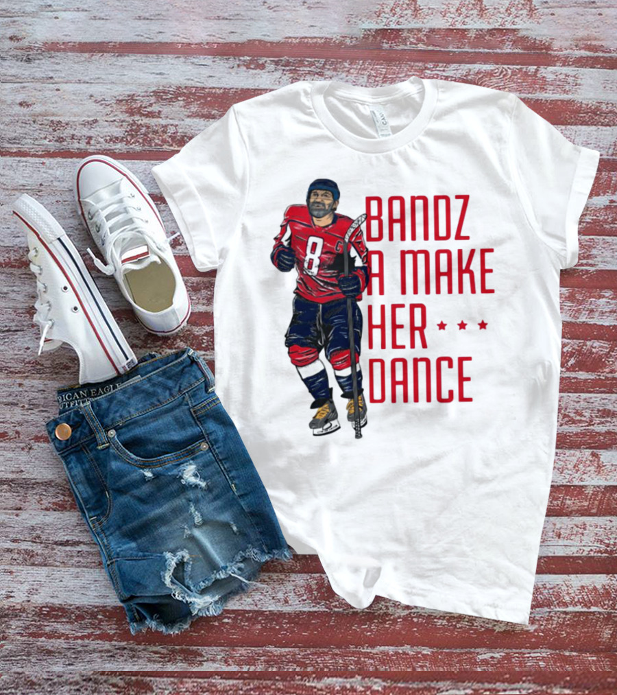 Bandz 8 A Make Her Dance Hockey Player Red Uniform T-Shirt