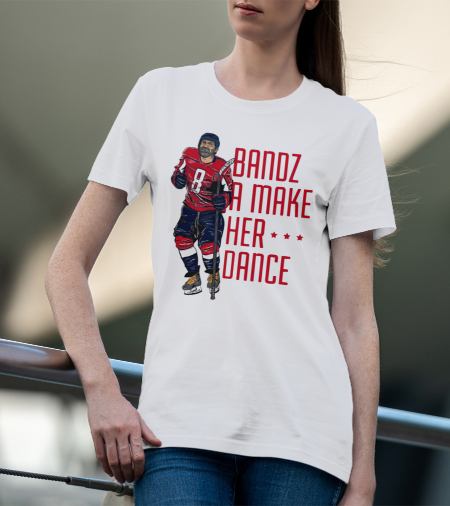 Bandz 8 A Make Her Dance Hockey Player Red Uniform T-Shirt
