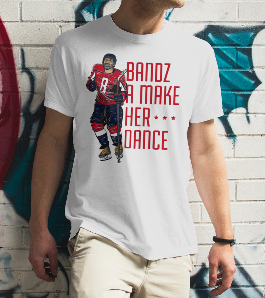 Bandz 8 A Make Her Dance Hockey Player Red Uniform T-Shirt