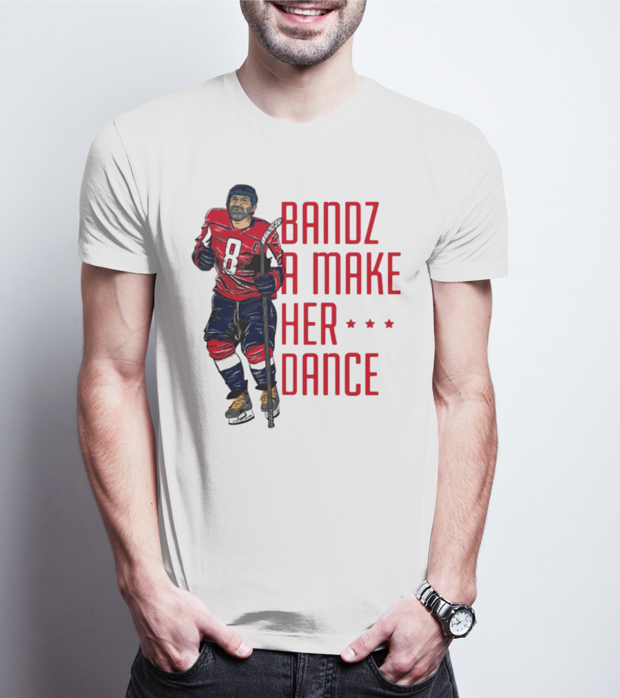 Bandz 8 A Make Her Dance Hockey Player Red Uniform T-Shirt