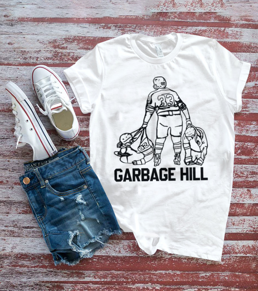 Garbage Hill Hockey Player With Stick And Bag T-Shirt