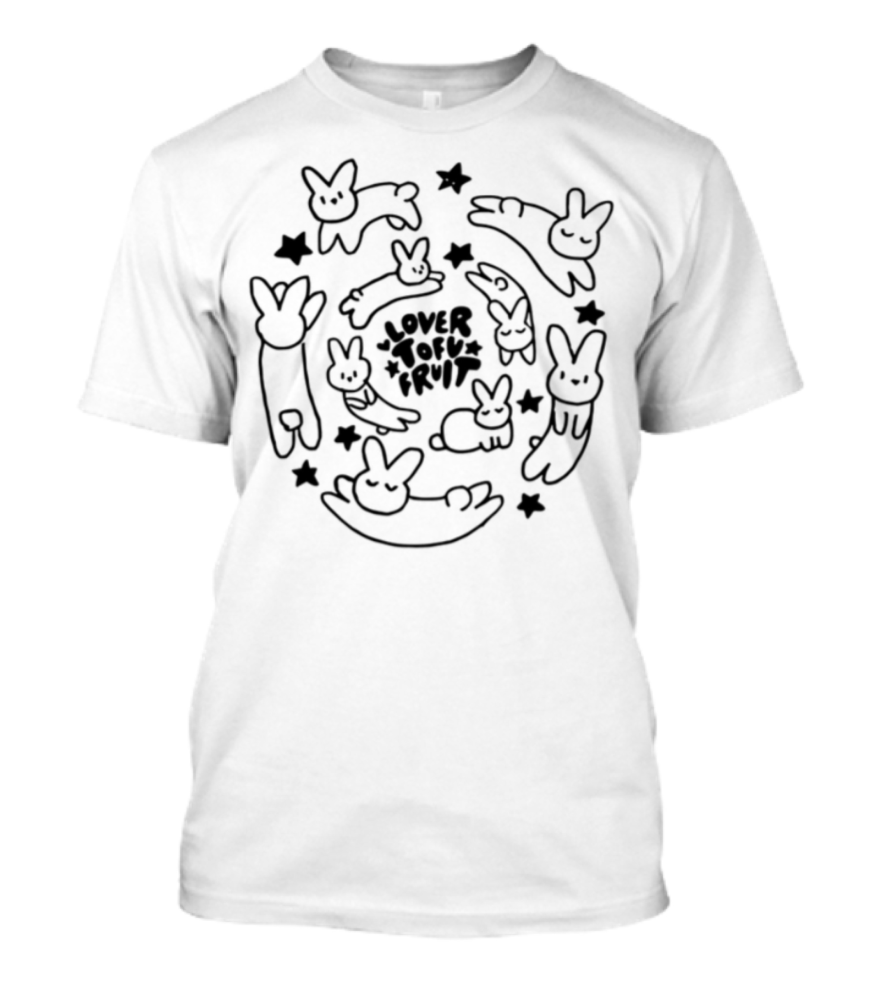 Tiffany Day Lover Tofu Fruit Tour Bunny Doodle Art T-Shirt