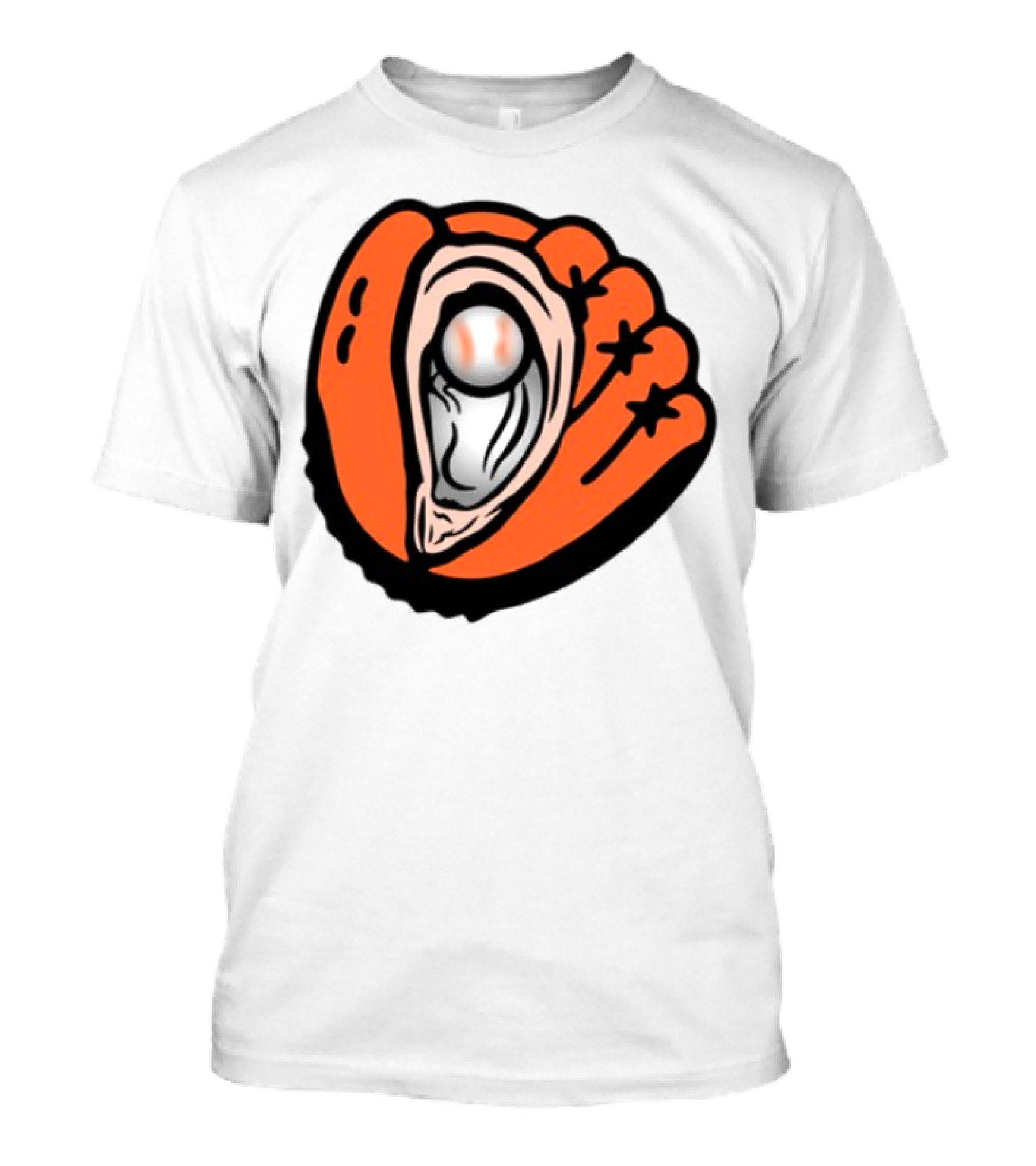 Chesapeake Oyster Catchers Baseball Glove And Pearl T-Shirt