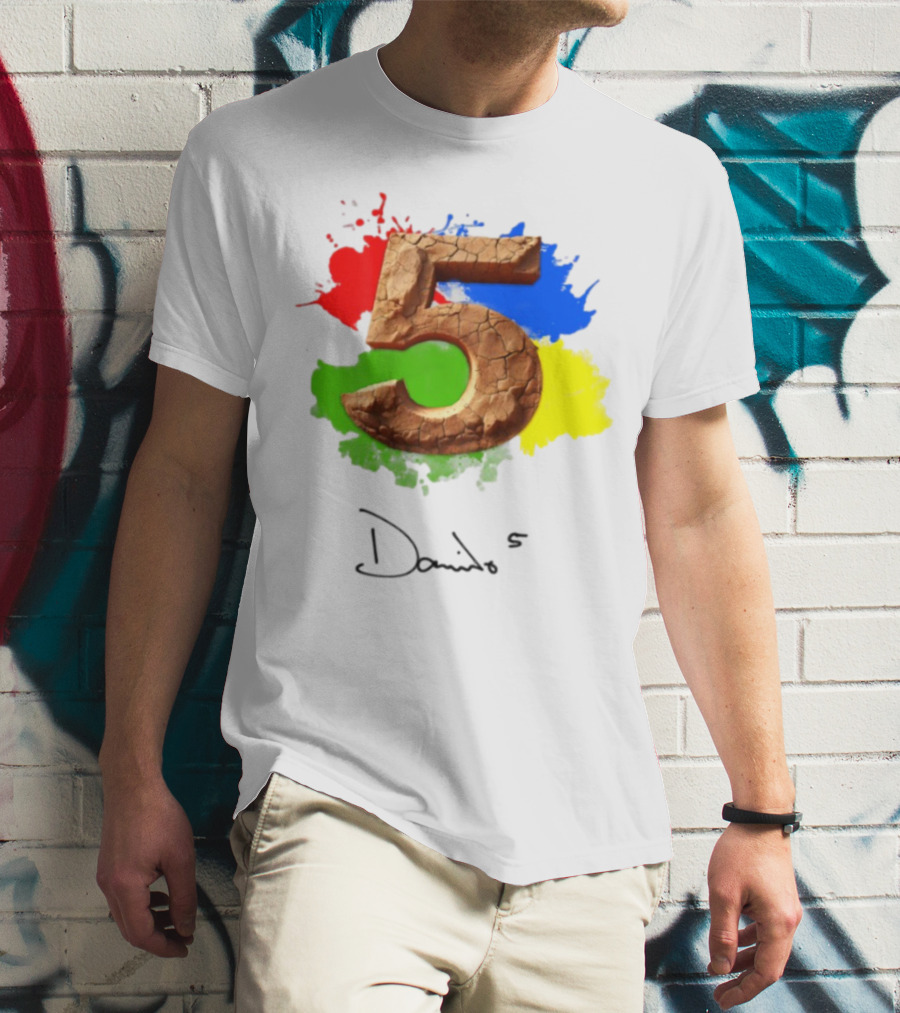 Davido 5Ive Cracked Textured Color Splash T-Shirt