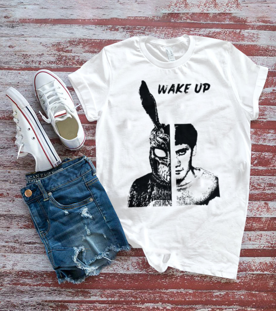 Donnie Darko Wake Up Split Face Frank And Donnie Portrait T-Shirt