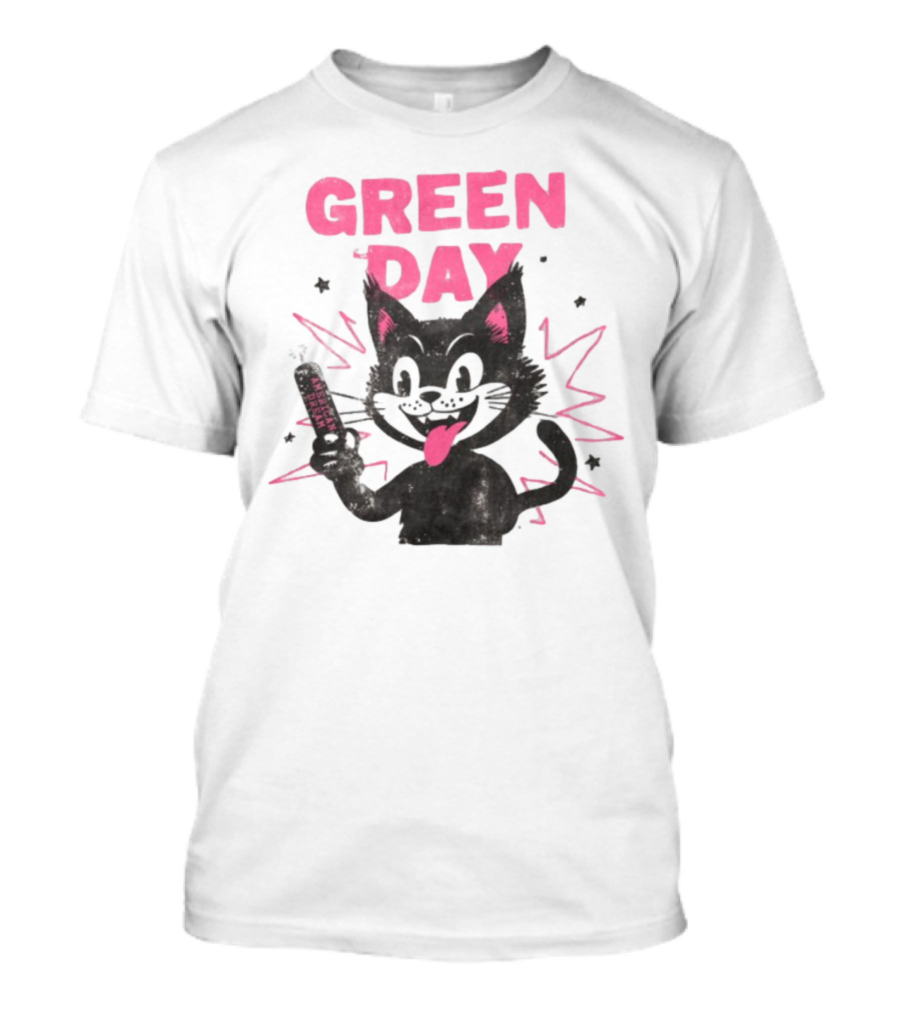 Green Day Dynamite Cartoon Cat Explosion T-Shirt
