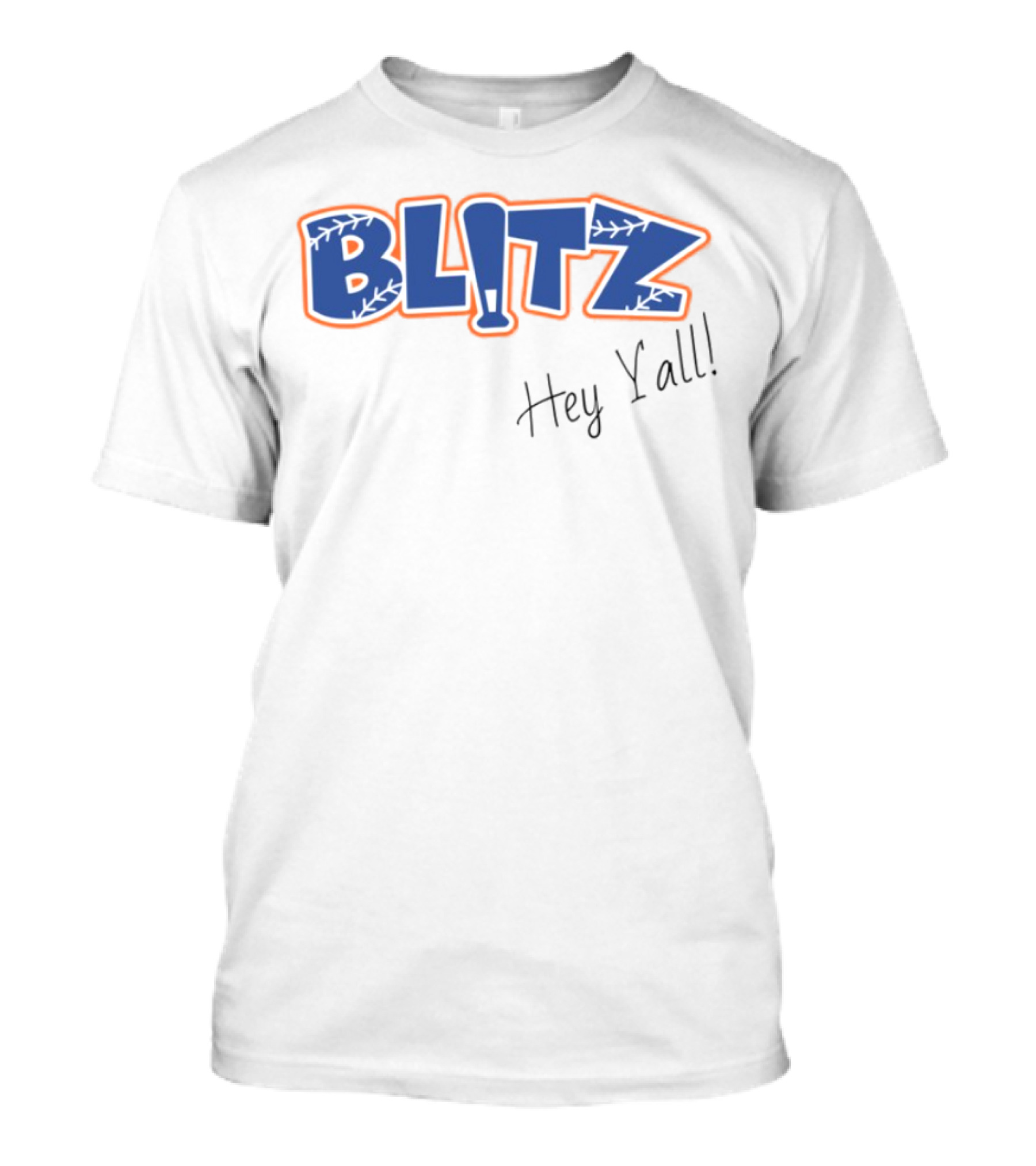 Blitz Hey Y'all Baseball Bat Stitching Style T-Shirt