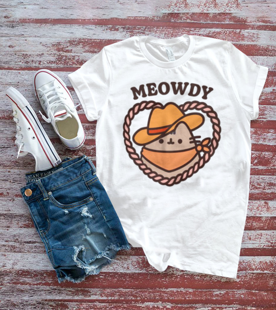 Meowdy Cowboy Pusheen With Hat And Bandana T-Shirt