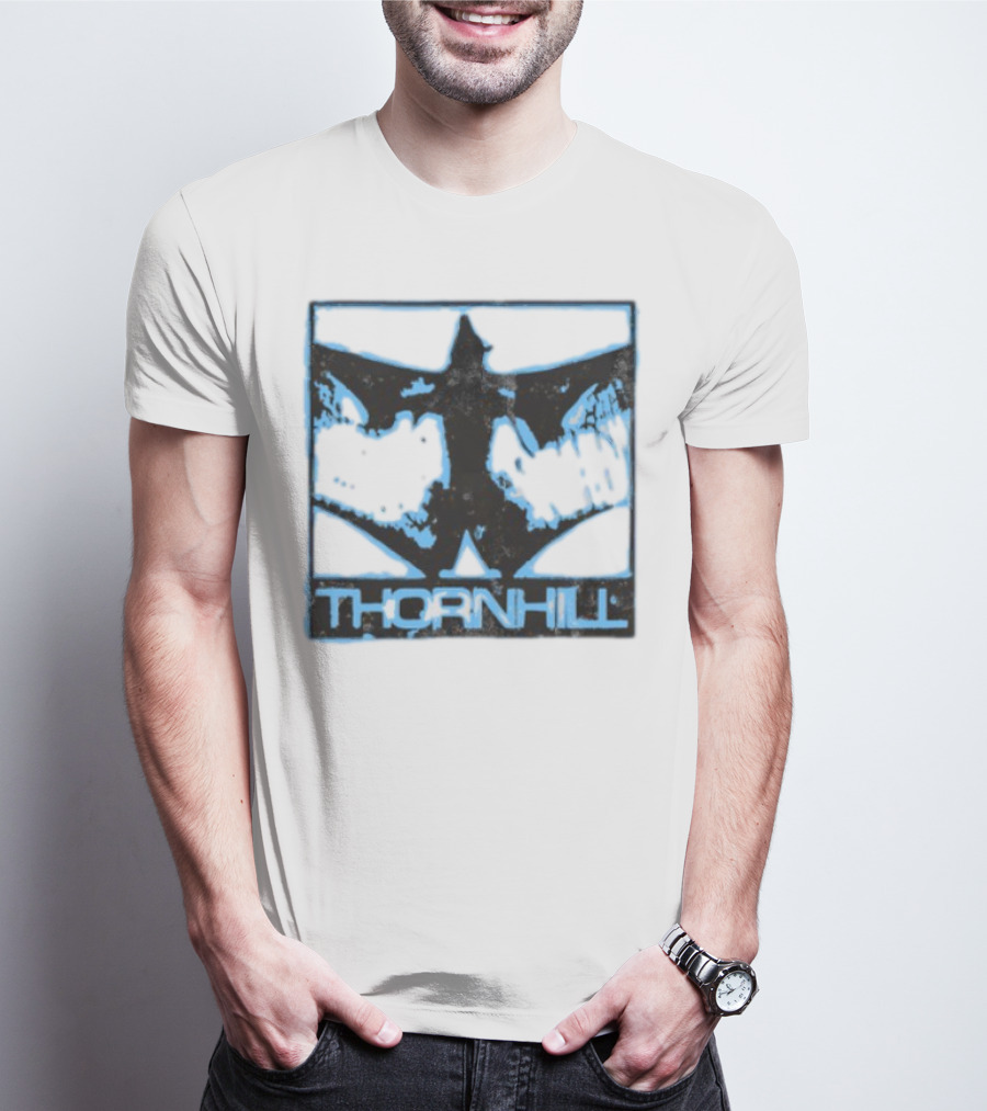Thornhill Bat White Distressed Grunge Style T-Shirt