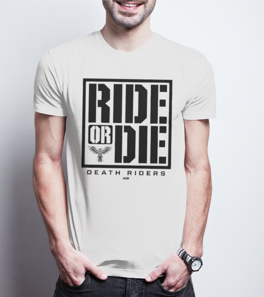 Death Riders Ride Or Die Skeleton Biker Gang AEW T-Shirt