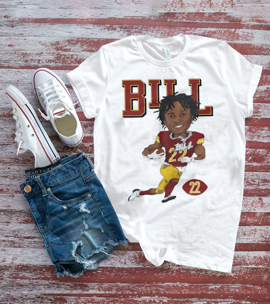 Jacory Bill Croskey Merritt Number 22 Football Player Illustration T-Shirt