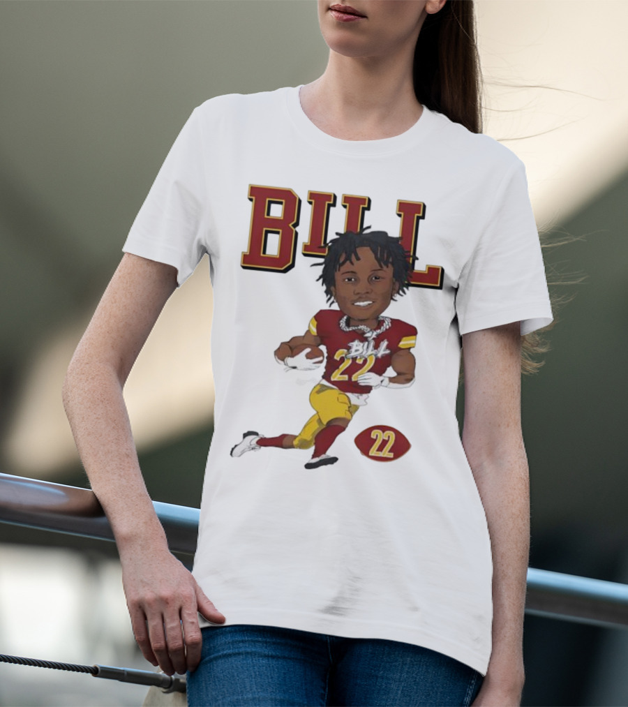 Jacory Bill Croskey Merritt Number 22 Football Player Illustration T-Shirt