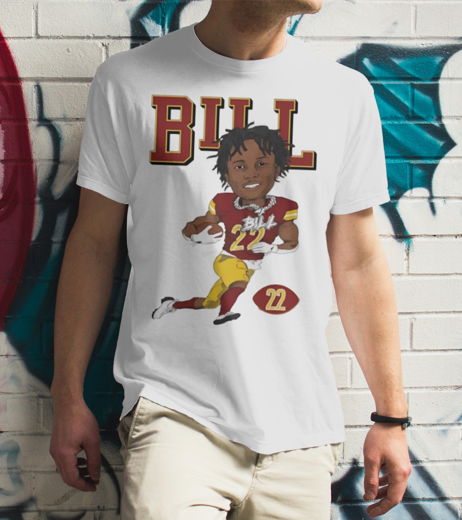 Jacory Bill Croskey Merritt Number 22 Football Player Illustration T-Shirt