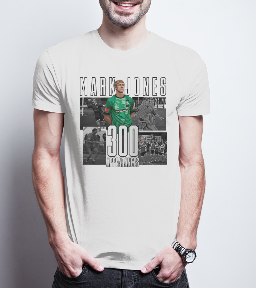 Mark Jones 300 Appearances Northwich FC Green Jersey Football Tribute T-Shirt