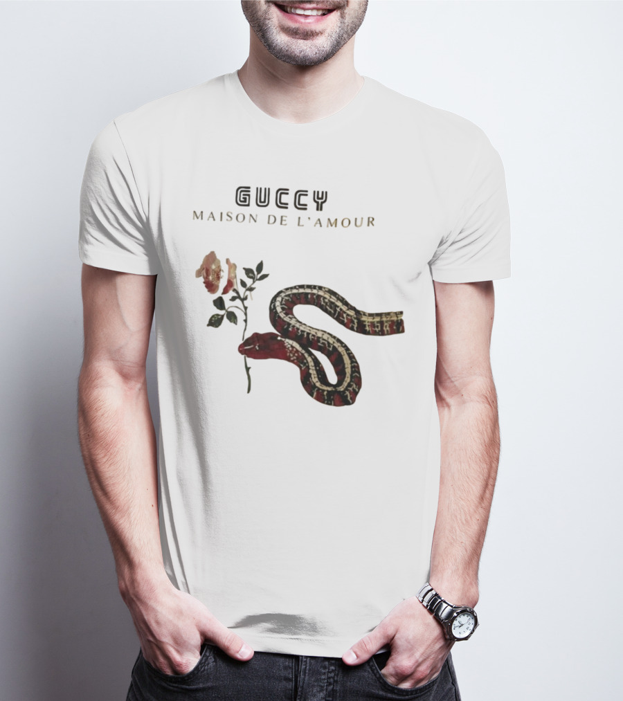 Guccy Maison De L’amour Snake And Rose T-Shirt