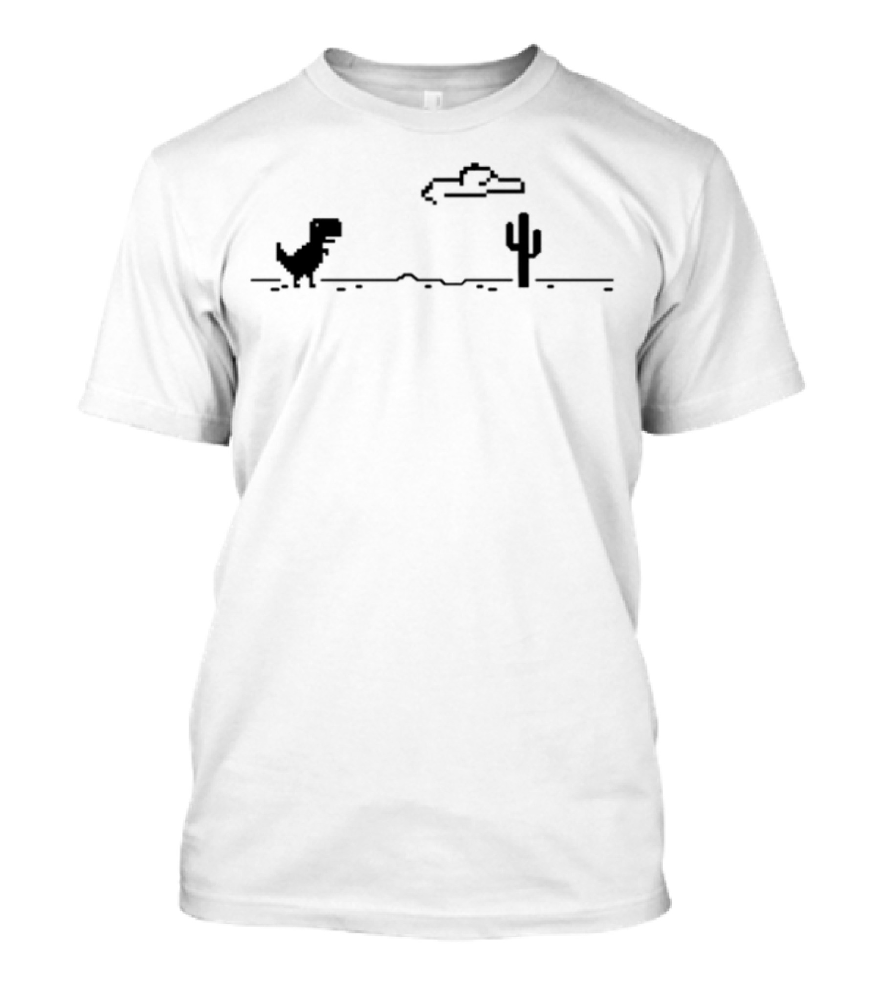 Offline Dinosaur Rex Cactus Game T-Shirt