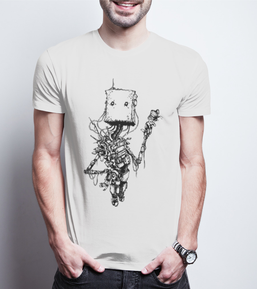 Butterfly Bot Robo Nature Fusion T-Shirt