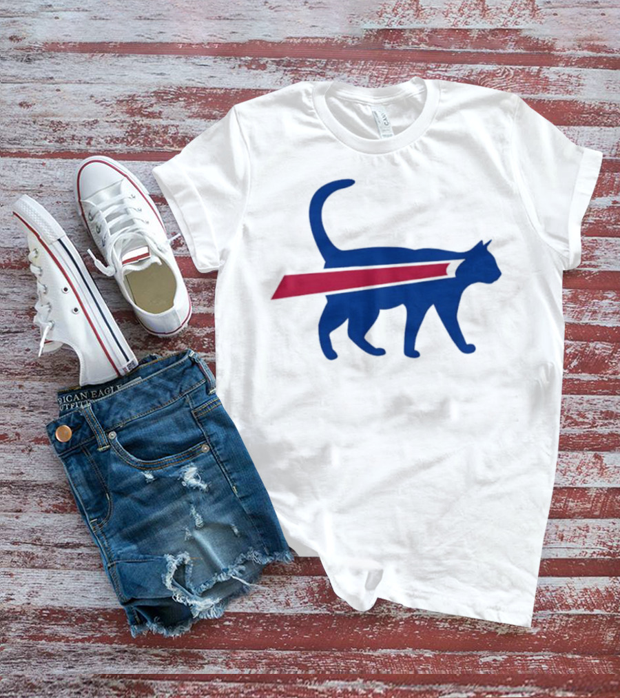 Cat Mafia X Buffalo Bills Baseball Collaboration T-Shirt