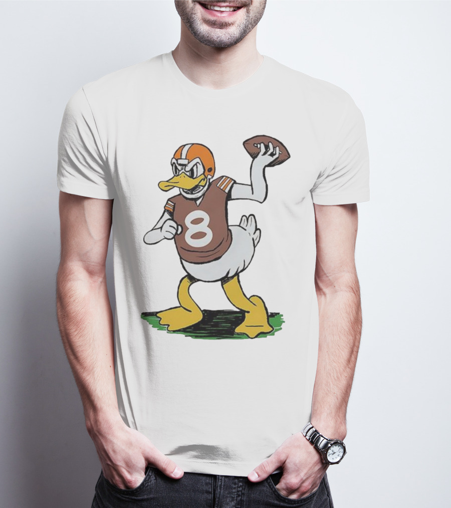 Duck Quarterback Number 8 Cleveland Browns Dillon Gabriel T-Shirt