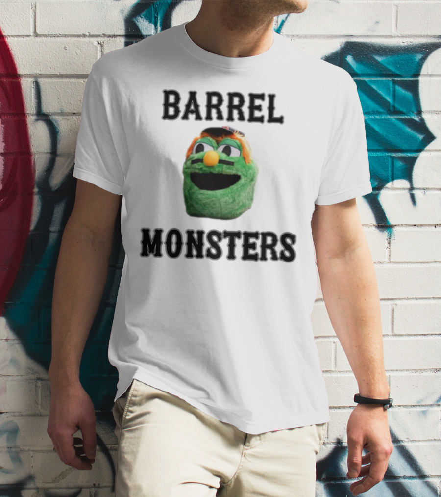 Barrel Monsters Wally Green Fur Mustache Baseball Hat T-Shirt