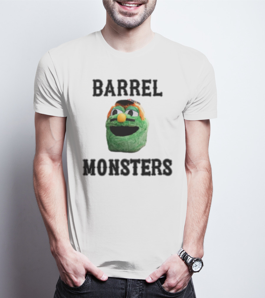 Barrel Monsters Wally Green Fur Mustache Baseball Hat T-Shirt