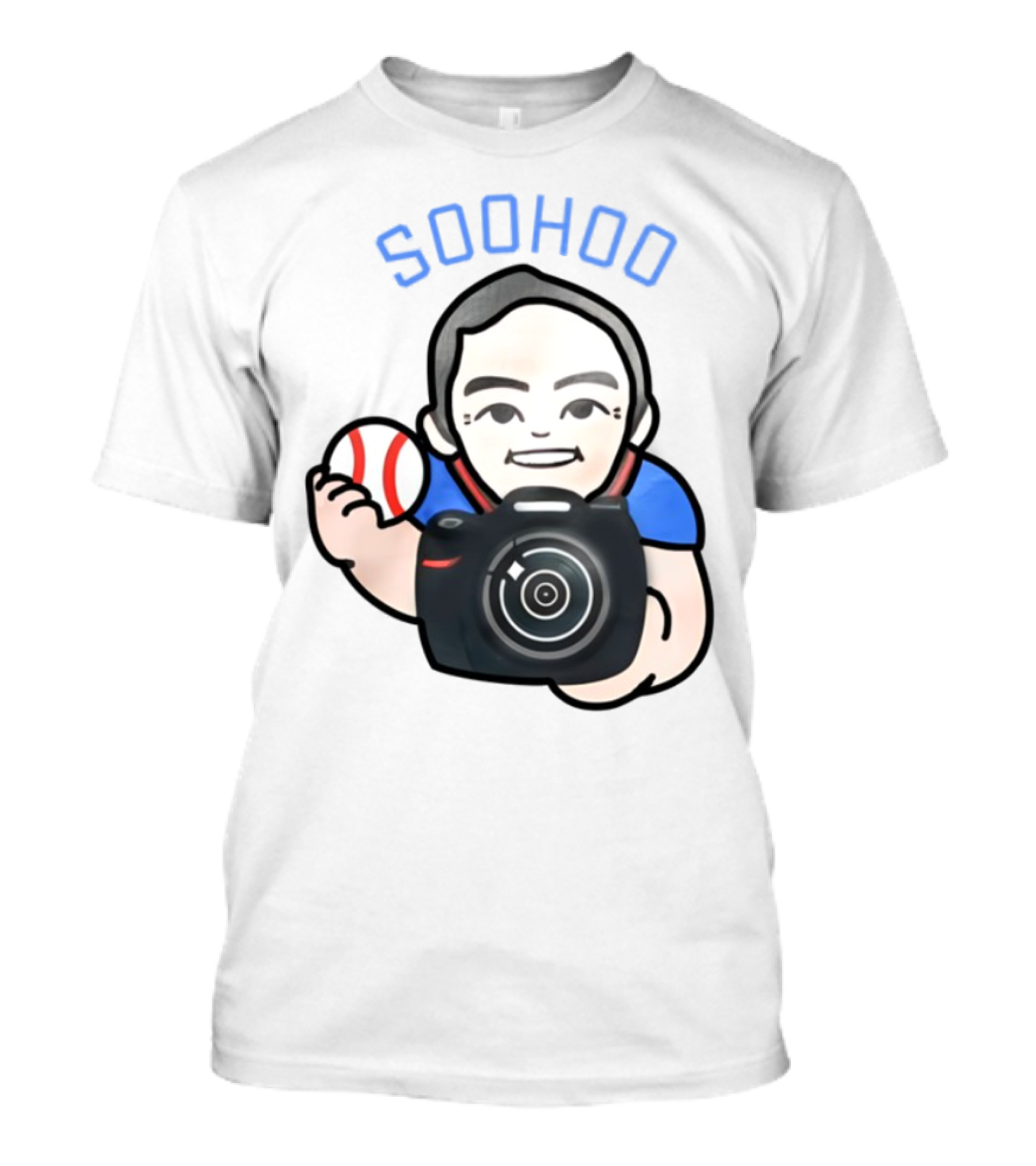 Soohoo Baseball Photographer Character Holding Camera And Ball T-Shirt