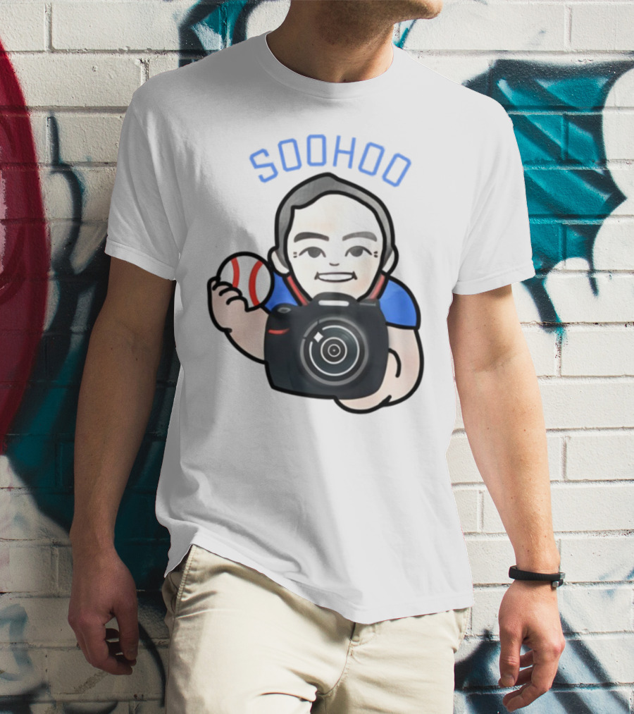 Soohoo Baseball Photographer Character Holding Camera And Ball T-Shirt