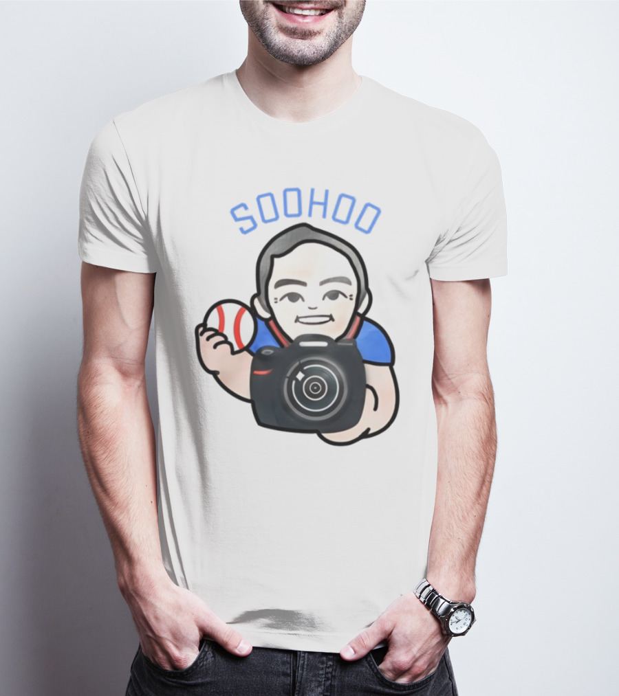 Soohoo Baseball Photographer Character Holding Camera And Ball T-Shirt